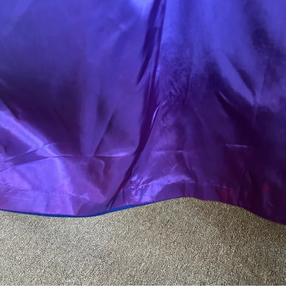 Vtg 80s Beautiful Blue 80% Wool Long Winter Coat/Duster Purple lining USA - Picture 10 of 16